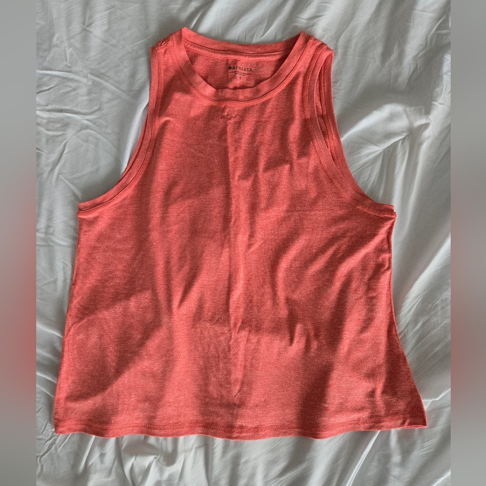 athleta uptempo tank, red orange, small